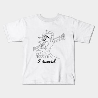 Dracule Mihawk - I sword (black) Kids T-Shirt